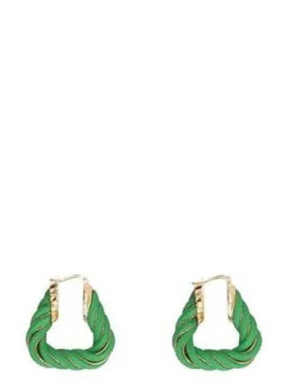 Twisted Triangle Hoop Earrings Green - BOTTEGA VENETA - BALAAN 2