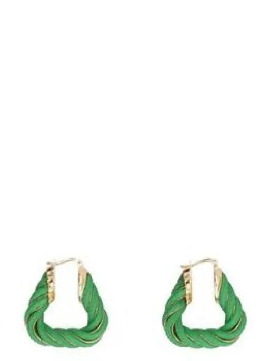 Twisted Triangle Hoop Earrings Green - BOTTEGA VENETA - BALAAN 2