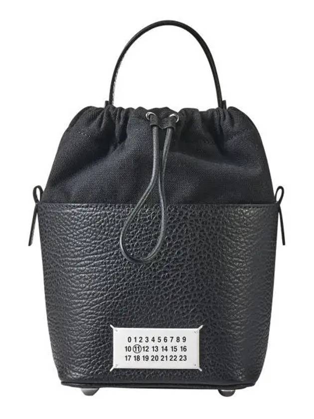 5AC Number Logo Texture Leather Bucket Bag Black - MAISON MARGIELA - BALAAN 2