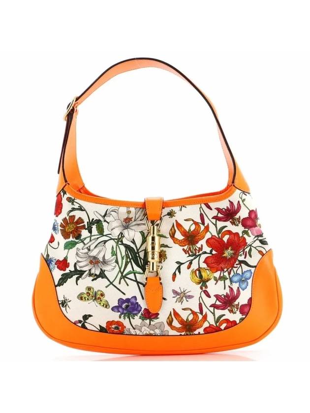 Shoulder Bag Jackie Flower Neon Orange Medium Hobo 550152 9ZIBG 8868 - GUCCI - BALAAN 1