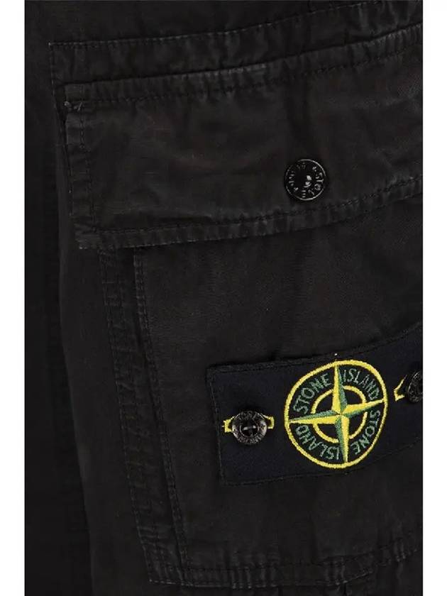 Wappen Patch Old Treatment Slim Fit Cargo Straight Pants Black - STONE ISLAND - BALAAN 3