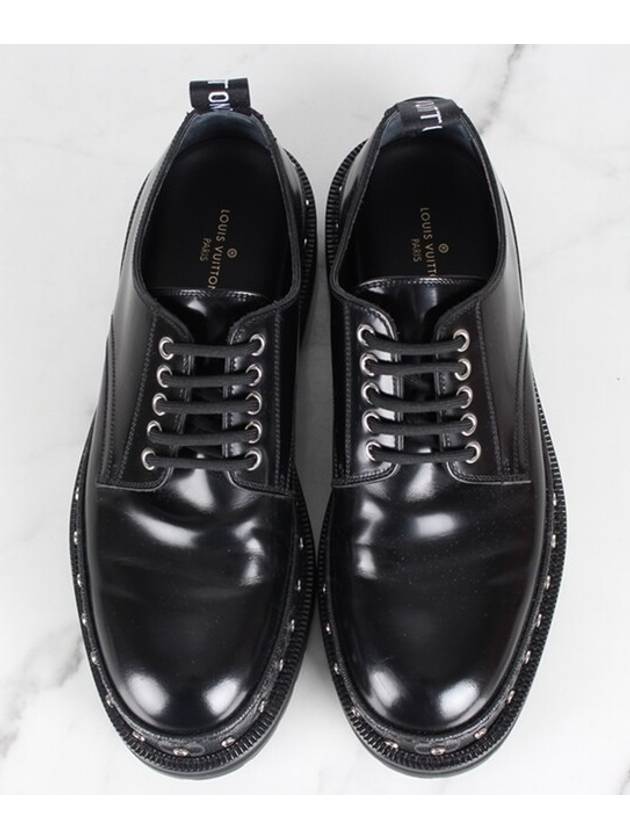 Monogram Stud Derby Shoes Black 9 280 - LOUIS VUITTON - BALAAN 9