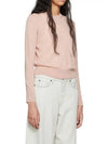 Women's Baby Fox Patch Regular Knit Top Pink - MAISON KITSUNE - BALAAN 3