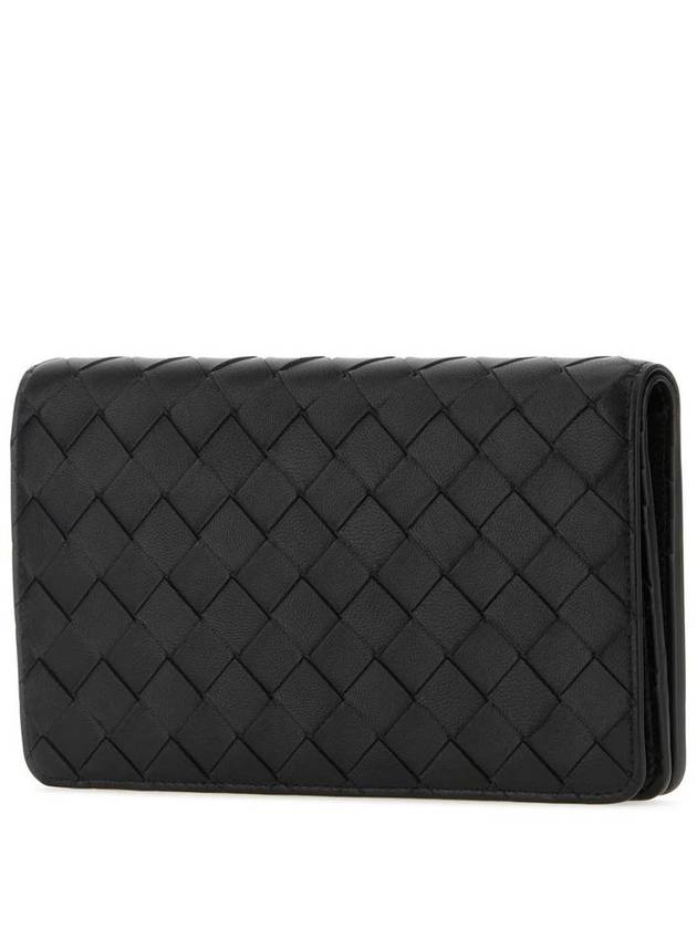 Intrecciato Leather Half Wallet Black - BOTTEGA VENETA - BALAAN 3