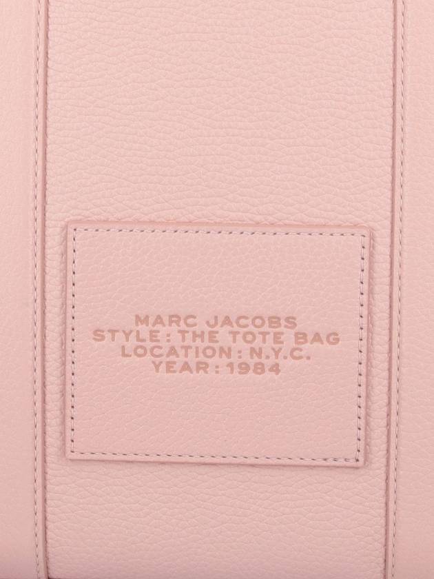 Logo Medium Leather Tote Bag Pink Rose - MARC JACOBS - BALAAN 5