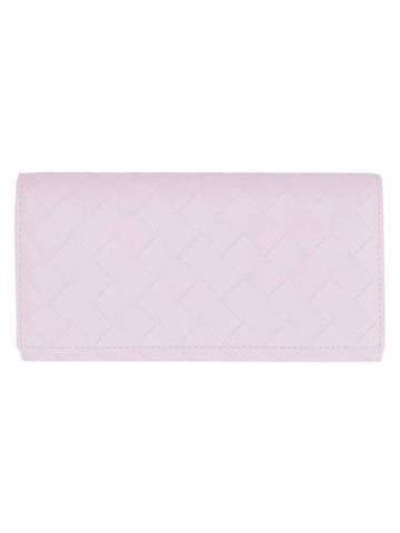 Intrecciato Large Flap Long Wallet Pink - BOTTEGA VENETA - BALAAN 1