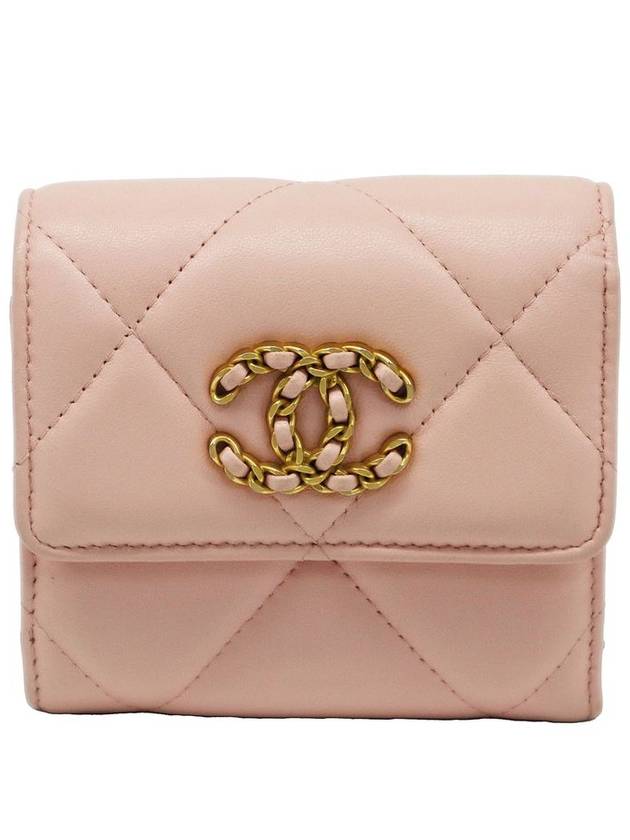 Women s Leather Bicycle Wallet Pink Chanel AP1064 19 Gold CC Logo Lambskin Small Flap - CHANEL - BALAAN 1