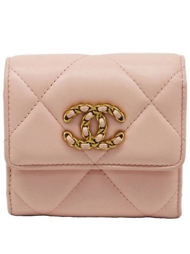 Women s Leather Bicycle Wallet Pink Chanel AP1064 19 Gold CC Logo Lambskin Small Flap - CHANEL - BALAAN 1