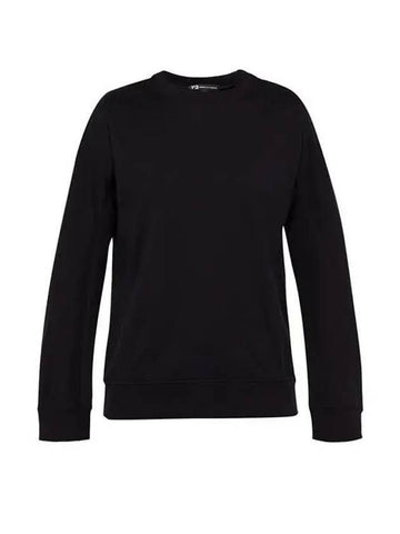 Logo Print Cotton Sweatshirt Black - Y-3 - BALAAN 1