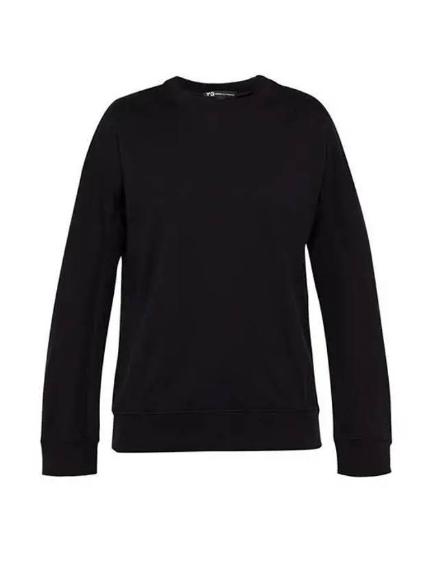 Logo Print Cotton Sweatshirt Black - Y-3 - BALAAN 1