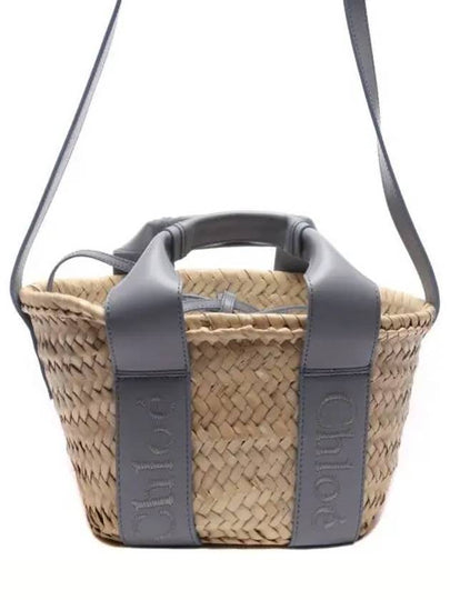 Sense Small Raffia Tote Bag Beige Blue - CHLOE - BALAAN 2