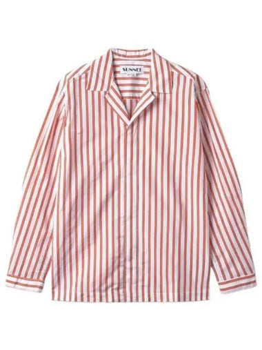 Poly Silk Striped Shirt Off White Red - SUNNEI - BALAAN 1