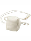 Dumpling Drawstring Calf Leather Mini Bag White - JIL SANDER - BALAAN 4