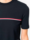 Women's High Twist Rip Stripe Short Sleeve T-Shirt Navy - THOM BROWNE - BALAAN 3