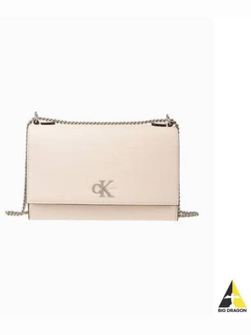 JEANS Women s CKJ Minimal Monogram Flab Wrap Chain Shoulder Bag Pink Ivory DH2806 MTR - CALVIN KLEIN - BALAAN 1