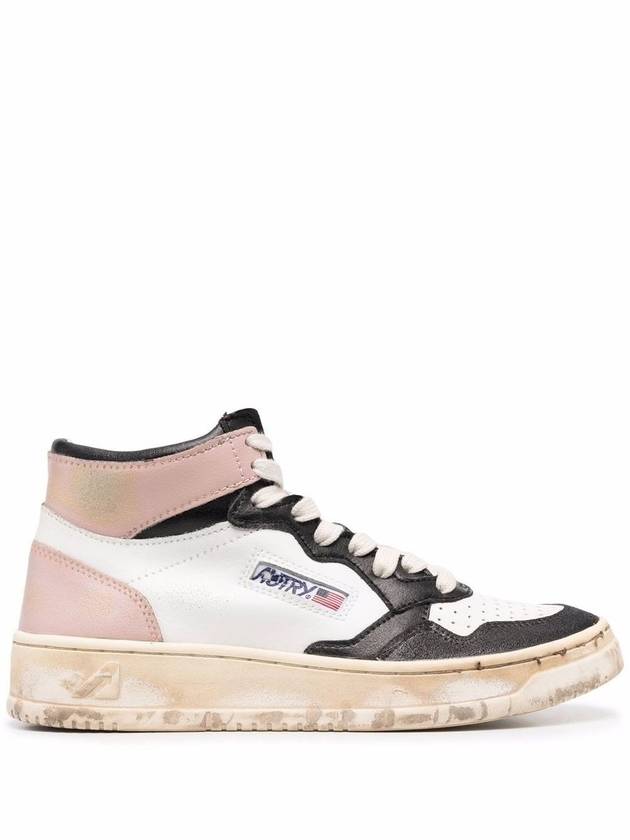 Medalist Super Vintage Leather Mid-top Sneakers White Pink Black - AUTRY - BALAAN 2