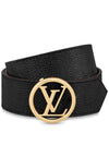 Circle 35MM Reversible Leather Belt Black Brown - LOUIS VUITTON - BALAAN 4