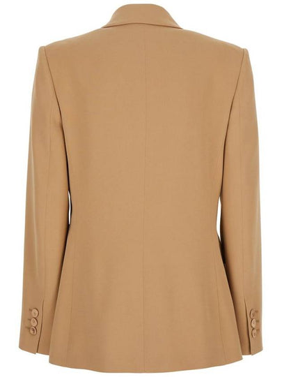 'Enver' Beige Double-Breasted Jacket With Pointed Lapels In Tech Fabric Blend Woman - ALBERTA FERRETTI - BALAAN 2