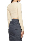 Bea Cropped V-Neck Knit Top Ivory - VIVIENNE WESTWOOD - BALAAN 4