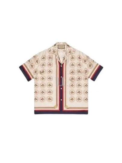 Silk Twill Equestrian Print Shirt Ivory Gold - GUCCI - BALAAN 2