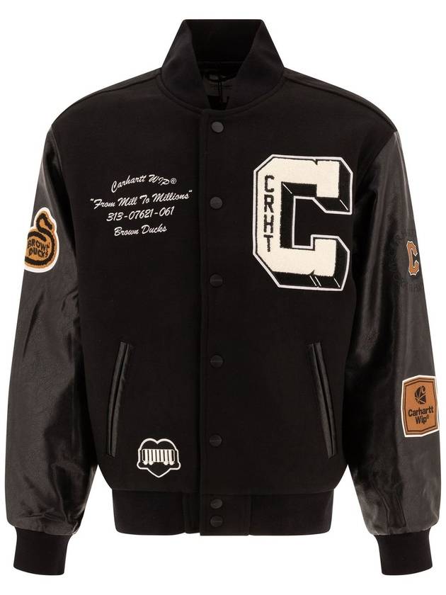 Brown Duck Bomber Jacket Black - CARHARTT WIP - BALAAN 1