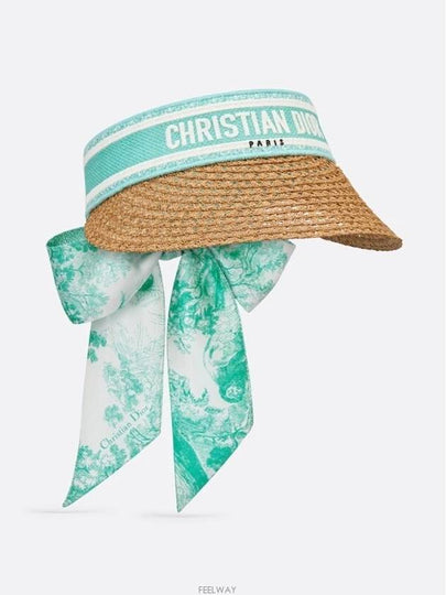 Dioriviera D Ocean Mitzah Straw Visor Hat - DIOR - BALAAN 2