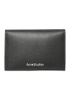 Folded Leather Card Wallet Black - ACNE STUDIOS - BALAAN 1