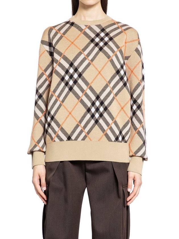 Vintage Check Intarsia Knit Top Beige - BURBERRY - BALAAN 2