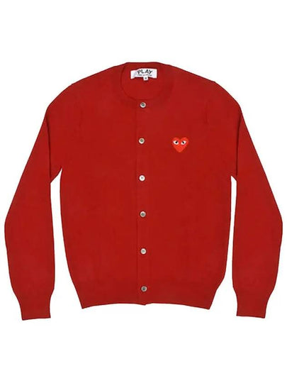 Red Heart Waffen Cardigan - COMME DES GARCONS PLAY - BALAAN 2