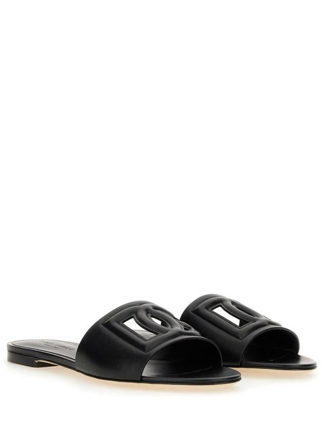 DG Millennial Logo Slippers Black - DOLCE&GABBANA - BALAAN 3