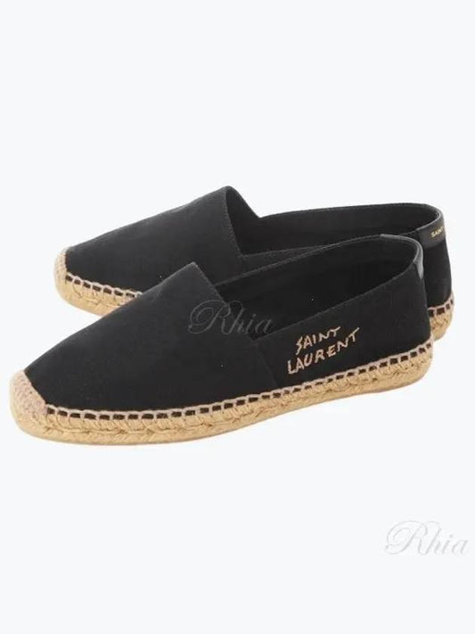 Women's Monogram Espadrilles Black - SAINT LAURENT - BALAAN 2