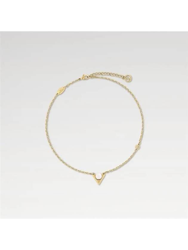 V For Vuitton Pearl And Metal Necklace Gold - LOUIS VUITTON - BALAAN 2