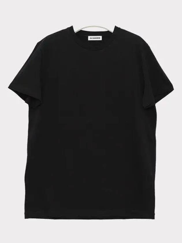 Crewneck Cotton Short Sleeve T-Shirt Black - JIL SANDER - BALAAN 2