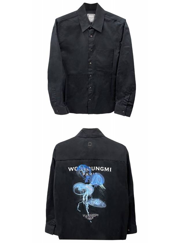 Luminous Jellyfish Back Logo Long Sleeve Shirt Black - WOOYOUNGMI - BALAAN 5