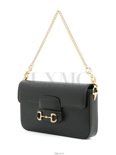 Horsebit 1955 Mini Bag Chain 752002 Black Gold Flap Shoulder - GUCCI - BALAAN 2