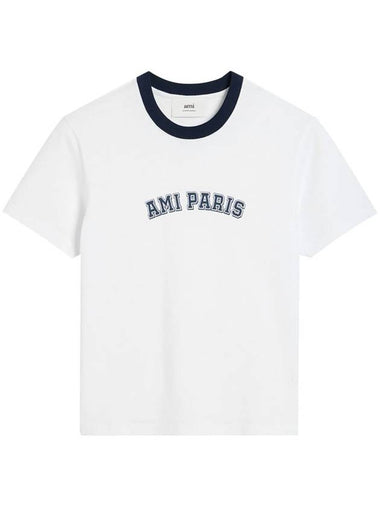 AMI Paris Paris Logo Appliqué Organic Cotton T-Shirt - AMI - BALAAN 1