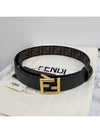 FF Fabric Reversible Leather Belt Black - FENDI - BALAAN 3