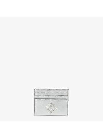 Silver Leather Flat Card Holder 8M0445A9PYF0MK5 - FENDI - BALAAN 1