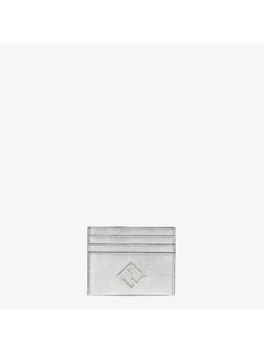 FF Diamonds Laminated Leather Flat Card Wallet Silver - FENDI - BALAAN 1