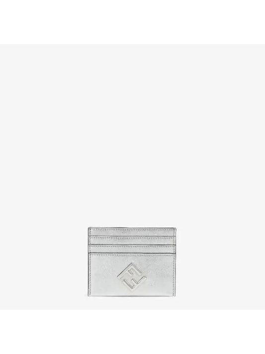 Silver Leather Flat Card Holder 8M0445A9PYF0MK5 - FENDI - BALAAN 1