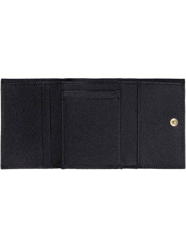 Logo Patch Dauphine Leather Half Wallet Black - DOLCE&GABBANA - BALAAN 5