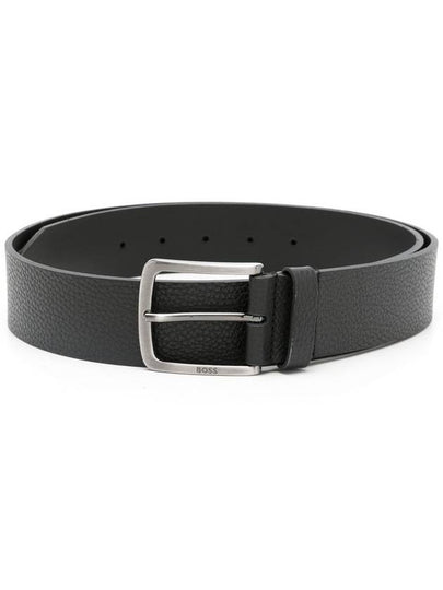 Men's Logo Calf Leather Belt Black - HUGO BOSS - BALAAN 2