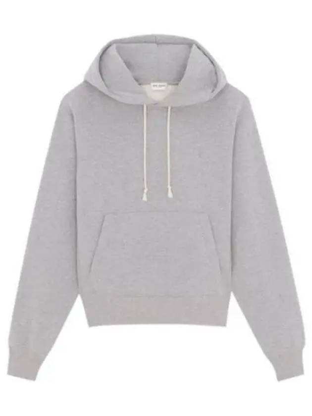 Cassandre Organic Cotton Hoodie Grey - SAINT LAURENT - BALAAN 2