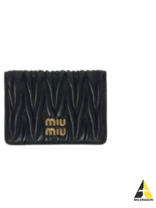 Matelasse Nappa Leather Card Wallet Black - MIU MIU - BALAAN 2