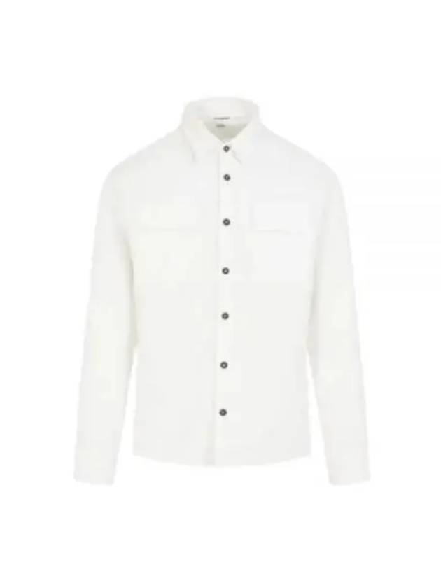 Organic Gabardine Buttoned Lens Long Slevee Shirt White - CP COMPANY - BALAAN 2