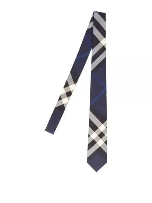 Classic Cut Check Silk Tie Navy - BURBERRY - BALAAN 2