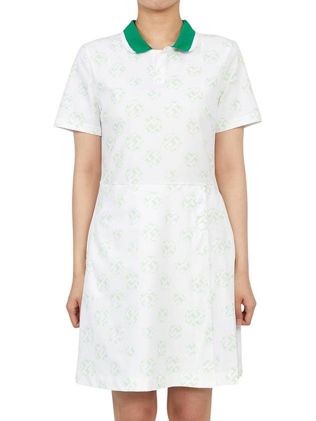 Women's Katherine Mini Dress White Green - J.LINDEBERG - BALAAN 4