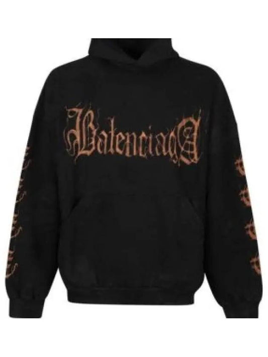 Heavy Metal Cotton Oversized Hoodie Black - BALENCIAGA - BALAAN 2