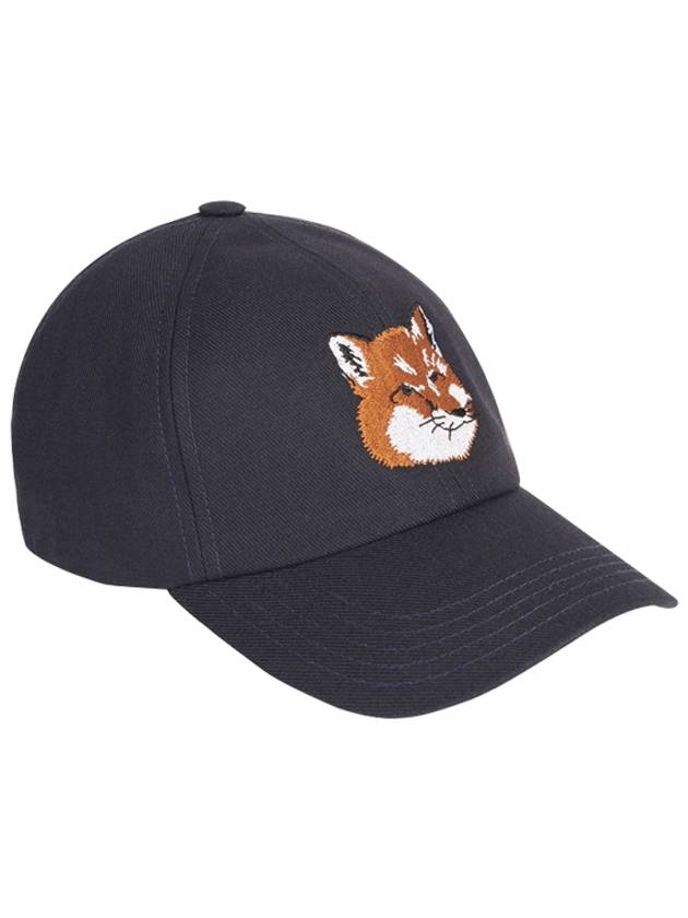 Large Fox Head Embroidered 6P Ball Cap Navy - MAISON KITSUNE - BALAAN 2