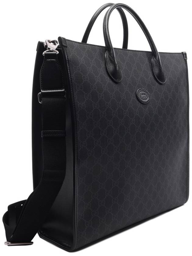 Men's Interlocking G Supreme Medium Tote Bag Black - GUCCI - BALAAN 4